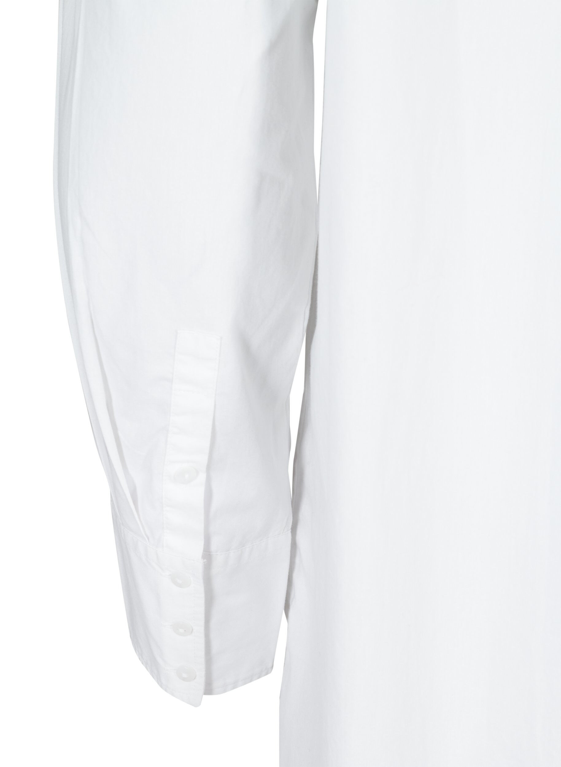 Long cotton shirt with chest pockets - White - Sz. 42-60