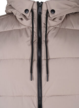 Zizzifashion Long vest with hood and pockets, Driftwood, Packshot image number 2