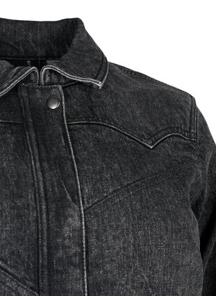 Zizzifashion Denim jacket with hidden zip, Dark Grey Denim, Packshot image number 2