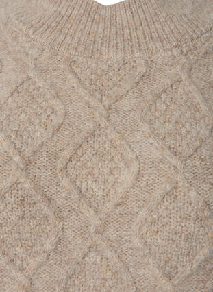 Zizzifashion Patterned knit sweater with turtleneck, Simply Taupe Mel., Packshot image number 2