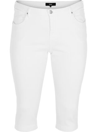 Zizzifashion High waisted Amy capri jeans with super slim fit, Bright White, Packshot image number 0