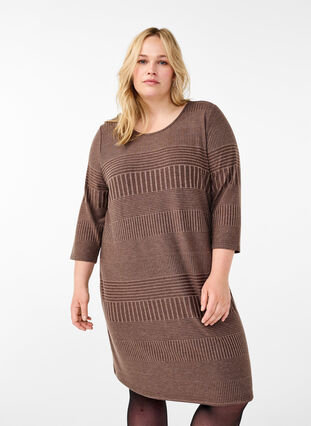 Zizzifashion Dress with 3/4 sleeves and striped pattern, Ch. Martini Mel., Model image number 0