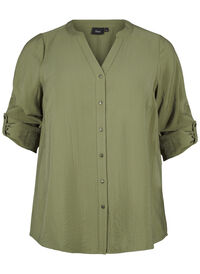 Viscose shirt blouse with 3/4 sleeves