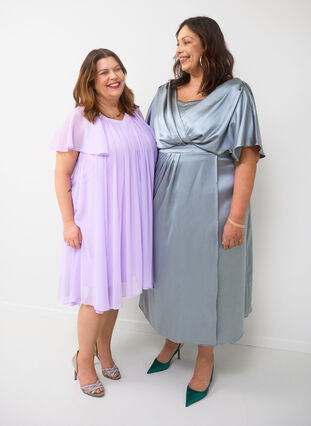 Zizzifashion Loose dress with short sleeves, Purple Heather, Image image number 0