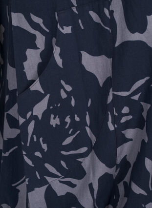 Zizzifashion Short-sleeved cotton dress with print, Skyrocket AOP, Packshot image number 3