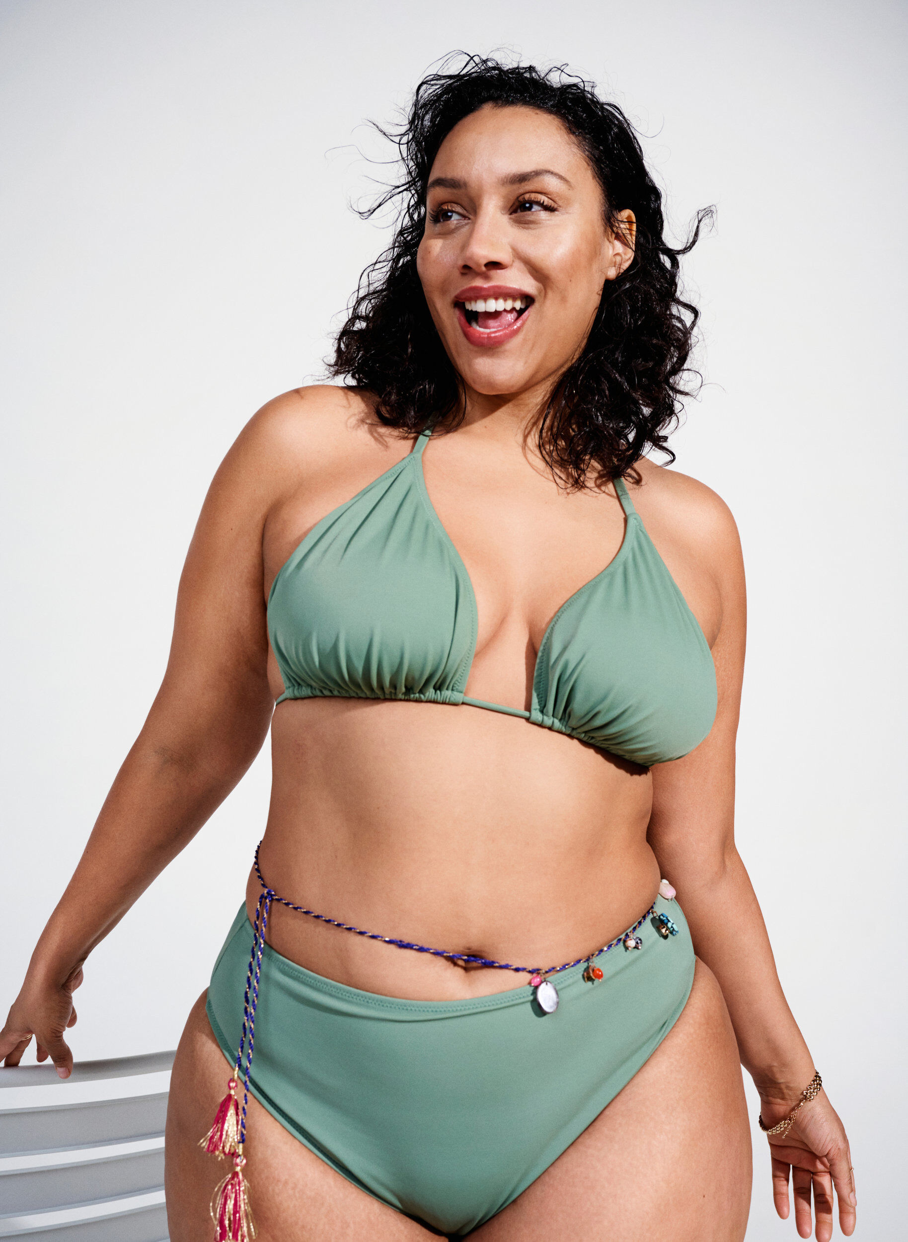 Triangle bikini bra Green Sz. 42 64 Zizzifashion