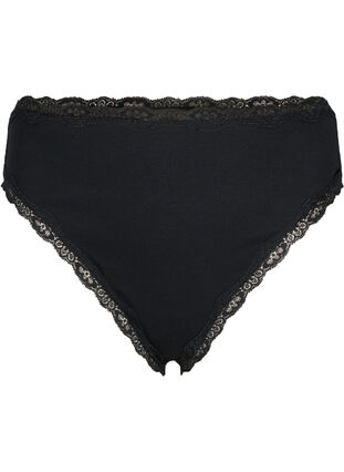 Thong with string details and lace - Black - Sz. 42-60 - Zizzifashion