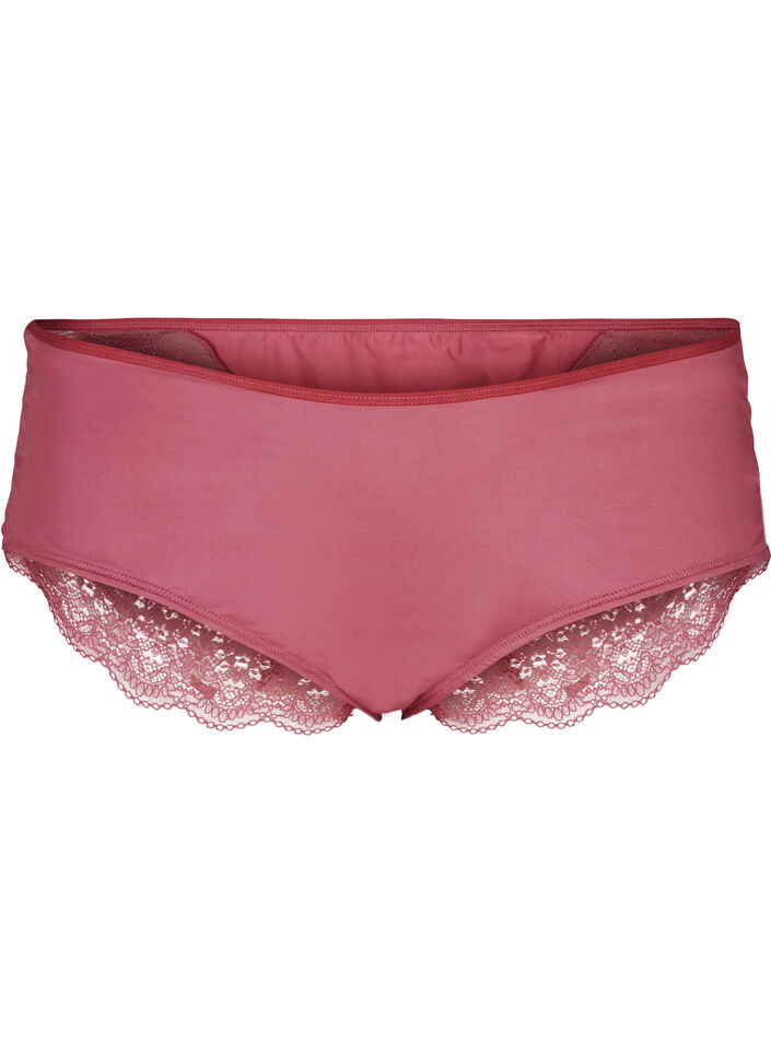 Knickers with lace and regular waist - Rose - Sz. 42-60 - Zizzifashion