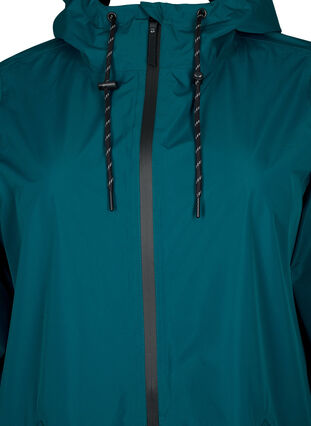 Zizzifashion Raincoat with pockets and hood, Deep Teal, Packshot image number 2