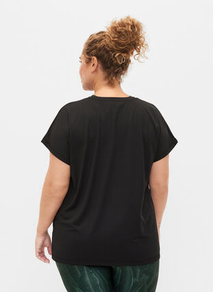 Zizzifashion Short sleeved workout t-shirt, Black, Model image number 1
