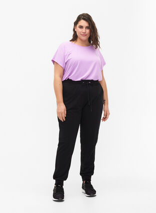 Zizzifashion Loose tracksuit trousers with pockets, Black, Model image number 3