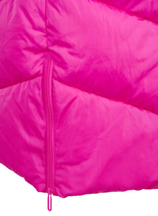 Zizzifashion Long puffer coat with hood and pockets, Rose Violet, Packshot image number 3