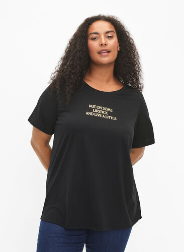 Zizzifashion FLASH - T-shirt with motif, Black Lips, Model image number 0