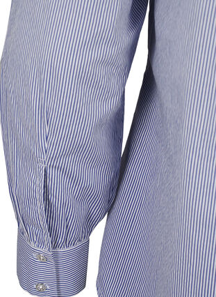 Zizzifashion Organic cotton shirt with bead embroidery, Blue White Stripe, Packshot image number 4