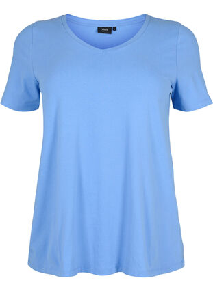 Zizzifashion Basic plain cotton t-shirt, Blue Bonnet, Packshot image number 0