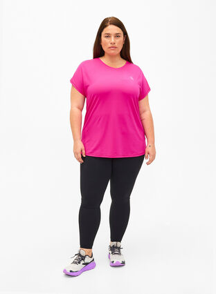 Zizzifashion Short-sleeved training t-shirt, Neon Pink Glo, Model image number 2