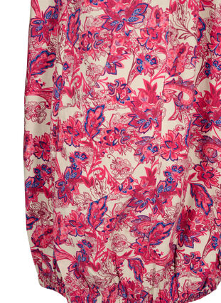 Zizzifashion Short-sleeved, printed cotton dress, Raspberry Sorbet, Packshot image number 3