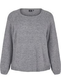 Loose-fitting knitted blouse with round neck