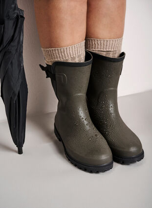 Zizzifashion Long wide fit rubber boots, Tarmac, Image image number 0