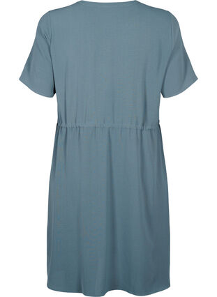 Zizzifashion Short sleeve dress with tie waist, Balsam Green, Packshot image number 1