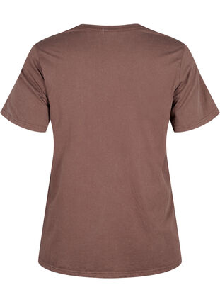 Zizzifashion Organic cotton T-shirt with print, Brown Wash W. Wisdom, Packshot image number 1