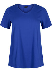 Solid-coloured basic cotton T-shirt