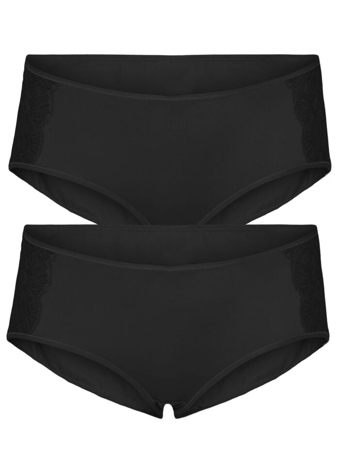 3-pack regular waist cotton briefs - Black - Sz. 42-60 - Zizzifashion