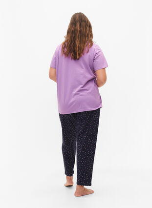 Zizzifashion Cotton pyjamas pants with print, Night Sky Dot, Model image number 1