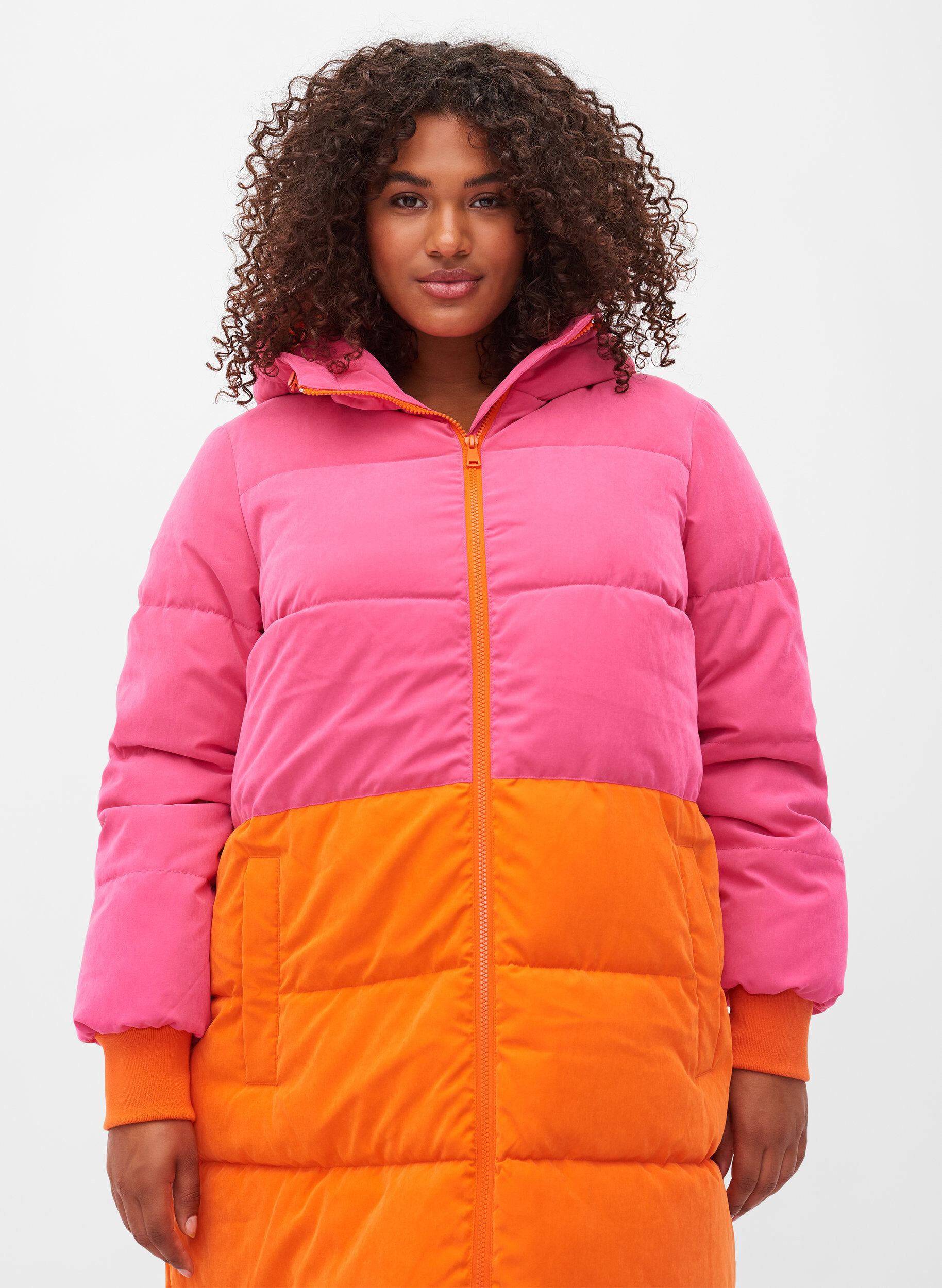 Pink and sale orange jacket