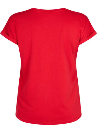 Zizzifashion Short sleeved cotton blend t-shirt, Tango Red, Packshot image number 1