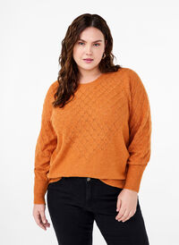 Knitted blouse with lace pattern, Marmelade Mel., Model