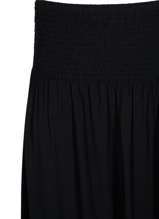 Zizzifashion FLASH - Viscose maxi skirt with smocking, Black, Packshot image number 2