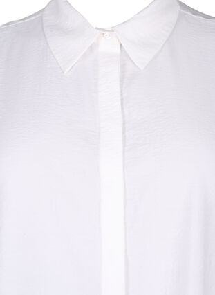 Zizzifashion Long viscose shirt with short sleeves, Bright White, Packshot image number 2