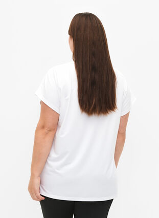 Zizzifashion Short sleeved workout t-shirt, Bright White, Model image number 1