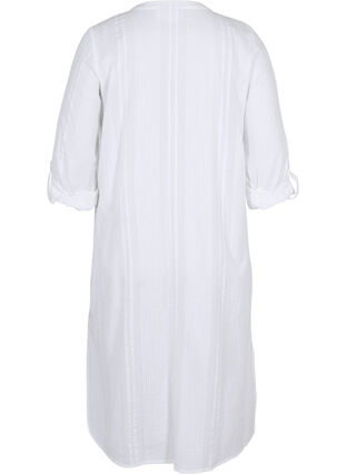Zizzifashion Cotton shirt dress with 3/4 sleeves, Bright White, Packshot image number 1