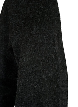 Zizzifashion Ribbed Knit Cardigan with Pockets, Dark Grey Melange, Packshot image number 2