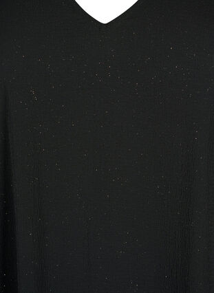 Zizzifashion FLASH - Long sleeve dress with glitter, Black w. Silver , Packshot image number 2