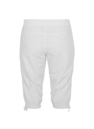Zizzifashion Loose cropped trousers in cotton, Bright White, Packshot image number 1
