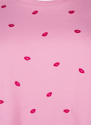 Zizzifashion Organic cotton T-shirt with lemons, Rose Bl. Lips Emb. , Packshot image number 2