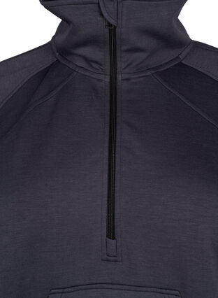 Zizzifashion Sporty sweatshirt with high neck and zip, Asphalt, Packshot image number 2