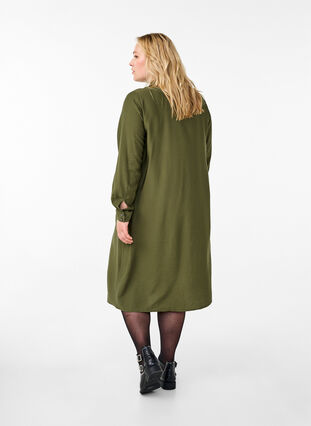 Zizzifashion Shirt dress with pockets, Winter Moss, Model image number 1