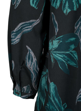 Zizzifashion FLASH - Floral tunic with long sleeves, Black Scarab Flower, Packshot image number 4