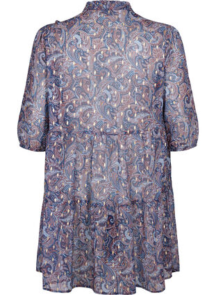 Zizzifashion Tunic with paisley print and lurex, Blue Paisley AOP, Packshot image number 1