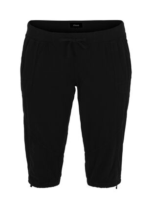 Zizzifashion Cotton Capri trousers , Black, Packshot image number 0