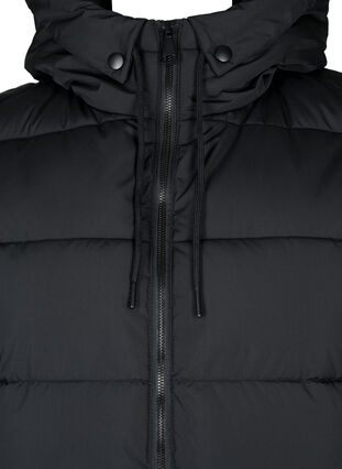 Zizzifashion Long vest with hood and pockets, Black, Packshot image number 2