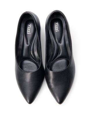 Zizzifashion Wide fit - Leather pump with pointed toe, Black, Packshot image number 2