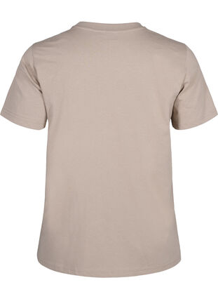 Zizzifashion Basic cotton T-shirt with round neck, Silver Mink, Packshot image number 1