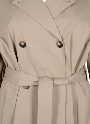 Zizzifashion Classic long trench coat with belt, Chinchilla, Packshot image number 2