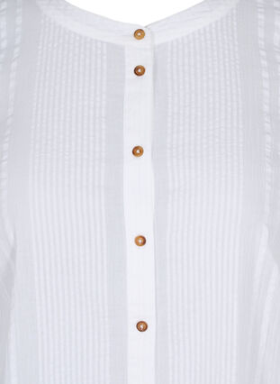 Zizzifashion Cotton shirt dress with 3/4 sleeves, Bright White, Packshot image number 2