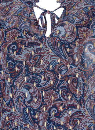 Zizzifashion Tunic with paisley print and lurex, Blue Paisley AOP, Packshot image number 2